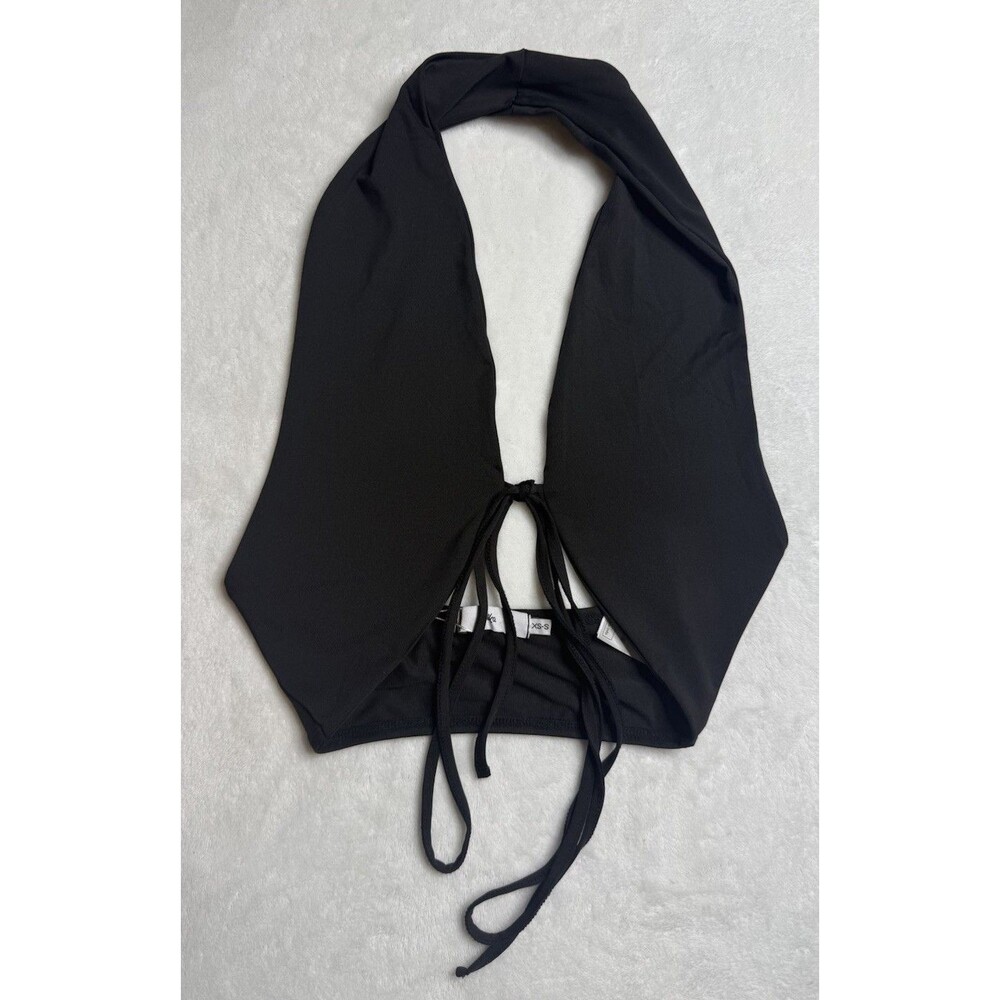 Women’s XS/S Adika Halter Neck Top Front Tie NWT (Black)